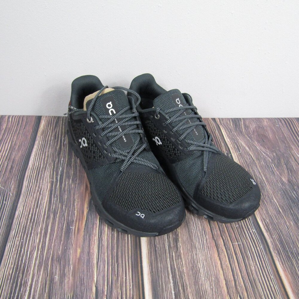 On Cloudstratus Running Shoes Men 7.5 Black Shadow Mesh Sneakers 29.99845